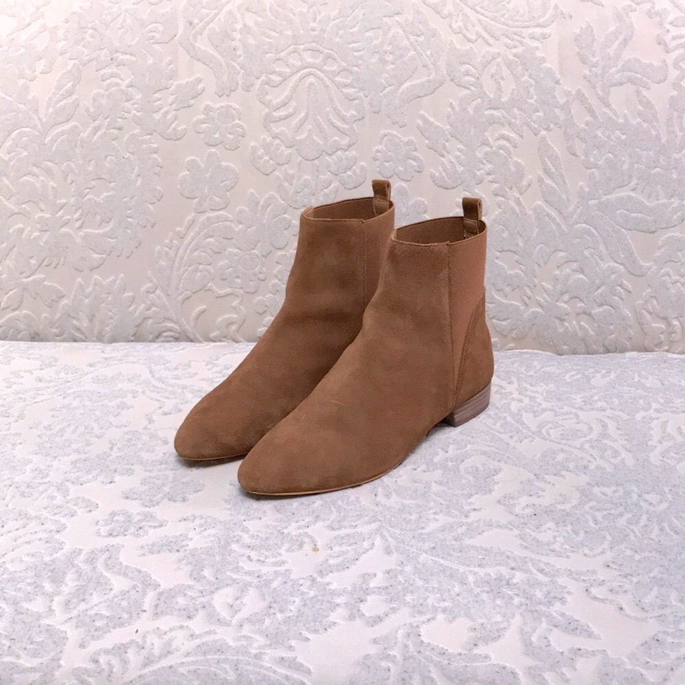 Lucky Brand Tan Genuine Suede Leather Ankle Boots - Women’s 9